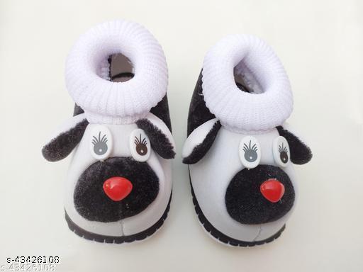 Tarun Child Care Baby Booties Baby Shoes for Any Occasions, Festive-0 to 10 Months Unisex-White Black