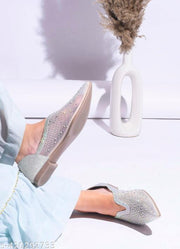 JM LOOKS Women's Bellies & Ballerinas | Pointed Toe Rhinestone | Stylish & Attractive Comfort for Women & Girls
