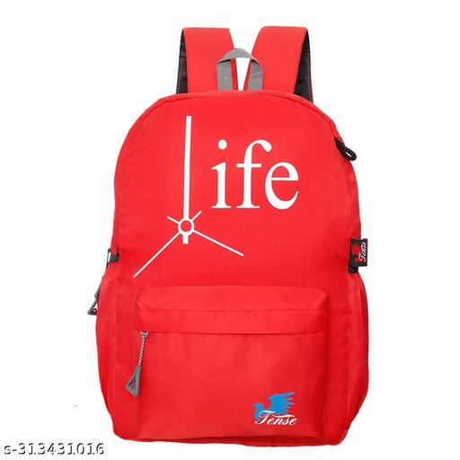 Tense Life Casual Multipurpose Backpack with 15.6" Laptop Compartment (25 ltr) Polyester Backpack for Men and Women, Shoulder Bag for College, Office, Travelling and Camping (Red )