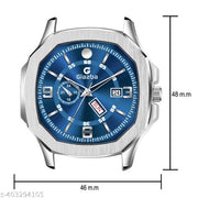 Glazba Day & Date Function Watch With Silver Coated Dial, Stainless Steel Chain Strap Analog Watch - For Men