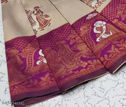 Beautiful Art Silk Jacquard Border Saree With Unstitched Running Blouse For Women Wedding Wear Party