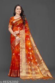 NEW FANCY ORGANZA SAREE  MULTY COLOUR SAREE