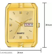 SHMOFY LUXRY All Gold Day & Date Functioning Long Life Black Plated Chain Analog Watch For Men