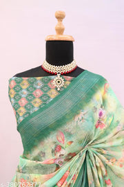 COTTON LILAN DIGITAL PRINT SAREE