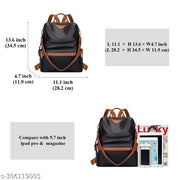 Black Leather Backpack for Women Elegant Genuine Backpack Purse Ladies Leather Shoulderbag
