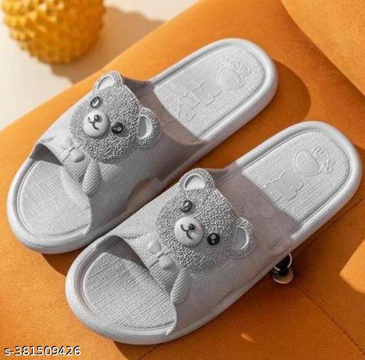 Women's Home Flip-Flops & Slippers Summer Indoor Bath Couple Bathroom Non-slip Unisex Sandals and Slippers Cute Teddy Flip Flops || Daily wear || Casual Wear ||