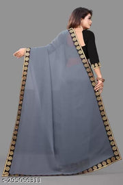Solid/Plain Daily Wear Georgette Saree
