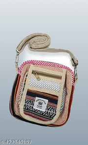 MYRIAD 100%  Hemp  Square Bag Vibrant Multicolor Design  Hemp  Square Storage Bag  Multicolored Eco Friendly Pack of 1 Multicolor ( 8*8)