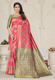 jacquard patola saree with brocade blouse