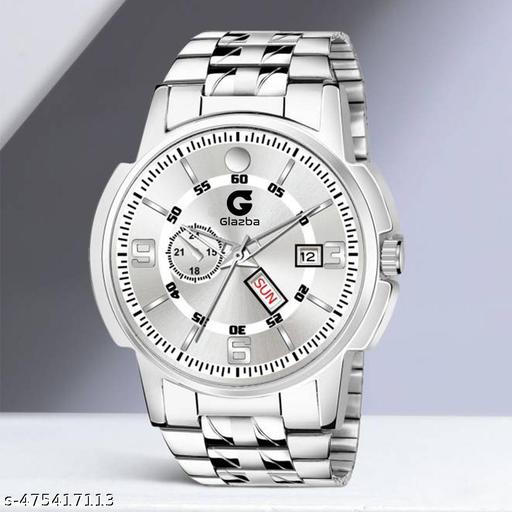 Day & Date Function Watch With Stainless Steel Chain Analog Watch - For Men & Boy