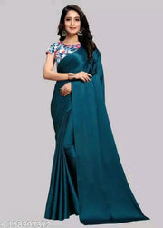 ORGINAL SATIN SILK SAREE WITH DIGITAL PRINT BLOUSE
