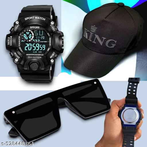 Digital Watch - For Boys digital watch - Sunglasses Combo King Cap  Digital Watch - For Boys