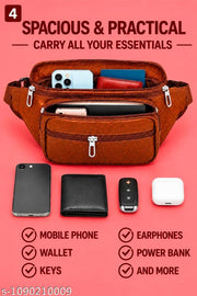 Men’s Premium Multi-Pocket Waist Bag | Crossbody Belt Bag | Travel & Daily Use