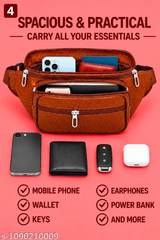 Men’s Premium Multi-Pocket Waist Bag | Crossbody Belt Bag | Travel & Daily Use