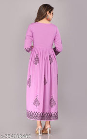 Elevate your ethnic wardrobe /women rayon Anarkali printed Kurti