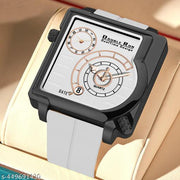 Dual Time Date Display Radium Dial  Magnetic Belt Analog Watch For Men_B31k