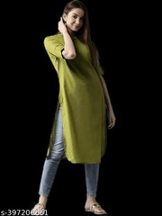 Women Embellished Cotton Blend A-line Kurta