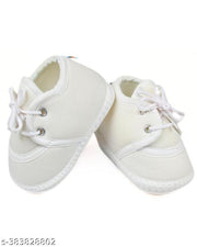 Neska Moda 6 To 12 Months Baby Boys & Girls Pack of 2 Pair Cotton Lace Shoes/Booties (White,Grey)-BT2157andBT2158