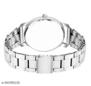 Silver Watch with Stunning Black Dial Chain Watch