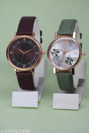 New Ethnic Flower Designer Leather Belt Analog Watches for Women Watches for Girls