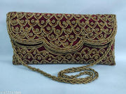 Trendy Latest Velvet Women Clutches (Pattern may vary based on availability)