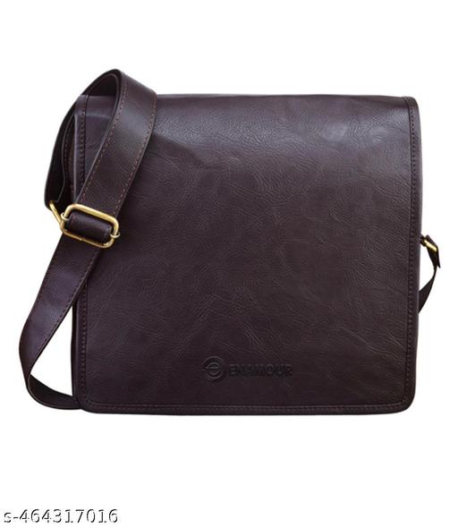 ENAMOUR Stylish Brown Leather Sling Bag for Men | Enamour Premium Crossbody Messenger Bag with Adjustable Strap for Travel, Office, Casual & Use