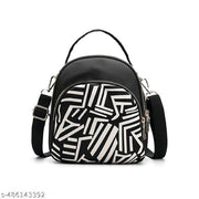 SYGA Women's Mini Backpack - Multi-Purpose Shoulder Bag  with White Strips Pattern (Black)