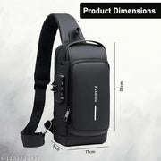 Multi Compartment Sling Bag for Men & Women | Water Resistant Crossbody Travel Bag | Adjustable Shoulder Strap