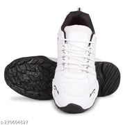 Ring White Sports Running, Walking & Gym Shoes Lace up Lightweight Shoes for Men's & Boy'sCleaton's Shoes,Latest Fashionable Men Sport Shoes