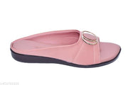 New SHAMAMA Flat Sandals Peach Slipper for Women , Women's Fashion Sandal Leather, Comfortable & Stylish Wedges for Casual & Formal Occasions, Comfortable Lycra Slippers For Women, Flats for Women Stylish Latest Girls Sandals