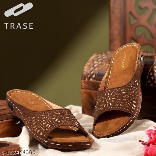 TRASE Women's Fashion Slippers | Doctor Ortho Soft & Comfortable Slip-Ons for Women & Girls | Lightweight & Stylish, Diabetic & Orthopedic Footwear, Ideal for Knee & Foot Pain (44061, Brown)