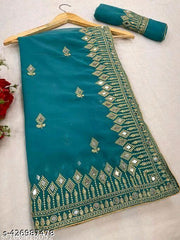 EMBROIDERY MIRROR SAREE