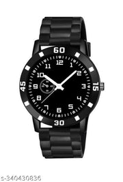 New stylish watch amazing watch wrist watch pu rubber strap watch black colour watch for mens & boys