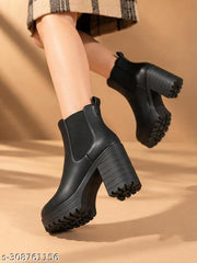 KLIEV PARIS Amazing Design Women's Ankle Length Block Heel Stylish And Fashionable Boots | Stylish Latest & Trendy Boots for Women