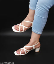 Women Stylish Ankle Slip On Block Heel Sandal Trendy Party & daily use Heels Fashion Sandals