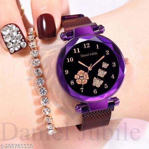 Magnetic Chain magnet strap mash Watch Women watch Classy Heart Butterfly watch Black Girls Unique watch Women chain birthday gift Watch Analog Black watch hand watch new beautiful Girls Watch