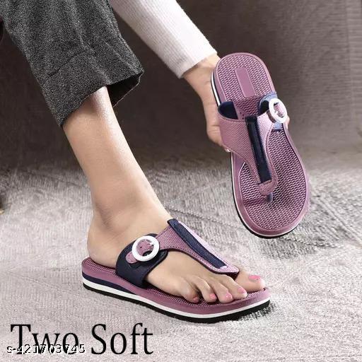 TWO SOFT Women's Stylish Doctor Ortho Slipper with Adjustable Toe Hook | Premium Comfortable Lightweight Daily Wear Flip Flops | Extra Soft Sole | Anti-Slip Grip | Arch Support | Indoor-Outdoor Use Slipper For  women & Girl’s