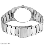 Premium Quality Pattern Black Dail Stainless Steel Strap Royal Look Analog Watch For Men&Boys