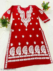 Chikankari Modal Straight Kurta