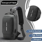 Small 6 L Backpack New Sling Bag Anti-Theft USB Crossbody Backpack Waterproof Chest Shoulder Bag (Grey, Black, Brown)