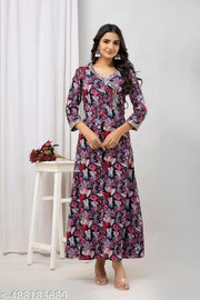 Cotton Kurtis Women's Printed Pattern  with embroidery work
