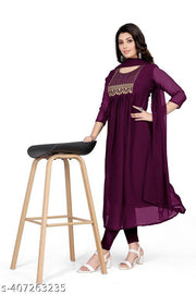 women`s fancy georgette kurti with dupatta..,No Bottom Wear