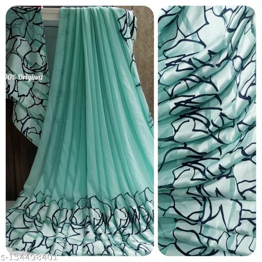 Georgette Printed Saree with Matching Blouse