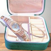 New Arrival Stylish Attractive Ethnic Rose Gold Bracelet Look Analog Watch for Girls
