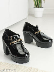 Women New looking Boot shoes Boots with Chunky Block Heel for Girls Women's Black Suede Platform Block Heel Ankle Boots