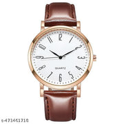 Rose Gold Case Designers Wrist Watches For Boy And Men Analog Watch - For Men Stylish Leathers Strap Analog Wrist Watches For Boy And Men