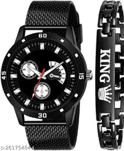 Black Watch King Bracelet for Men Analog Watch - For Men