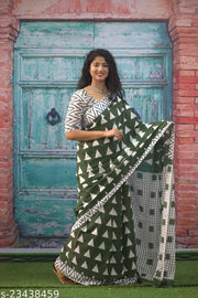 ETHNIC PURE COTTON MULMUL SAREE WITH BLOUSE