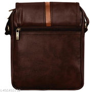 LOREM Brown Casual Faux Leather Cross Body Sling Bag For Men SL05