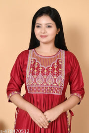 Women Flared Rayon Nayra Cut Kurti for Women & Girls|Women's Kurtas & Kurtis